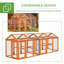Poulailler PawHut, grand poulailler en bois, conception combinable avec perchoirs et portes pour l'extérieur, arrière-cour, ferme, 4,6 pi x 2,8 pi, orange-269958652