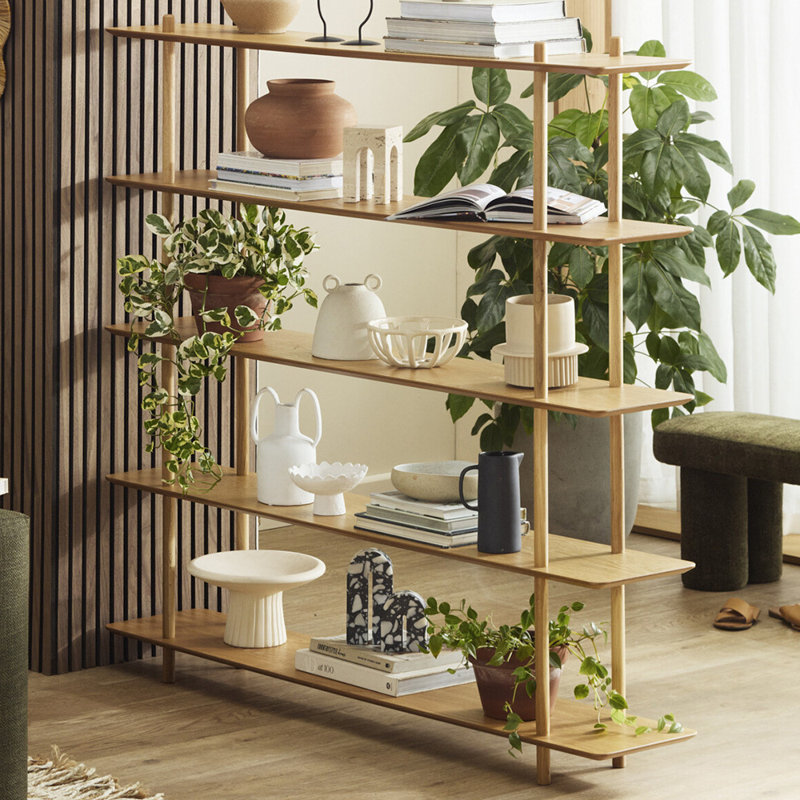 Banjo 149 cm H x 160 cm W Solid Wood Standard Bookcase