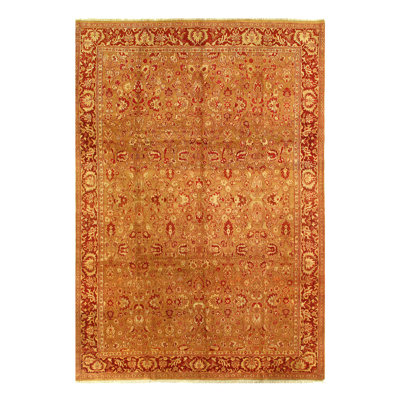 Agra Wool Oriental Area Rug in Brown/Red
