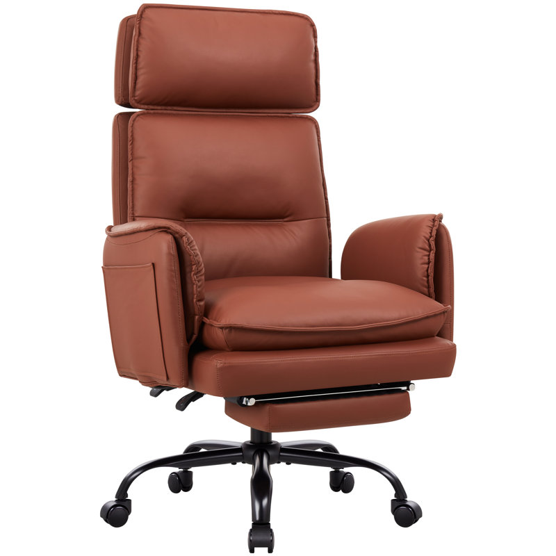 Office Chair with Headrest, Brown