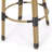 29.5" Outdoor Pe Rattan And Aluminum French Barstools, Set Of 2, Black And Bamboo Finish