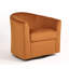 Upholstered Swivel Barrel Chair-1821474030