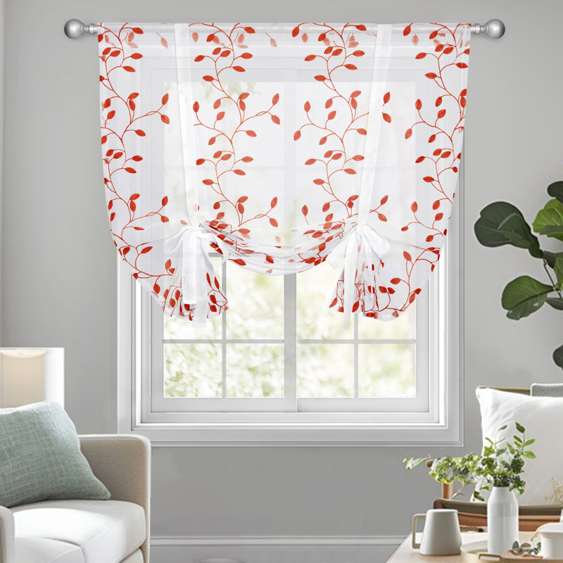 Rod Pocket Sheer Window Valance, Orange