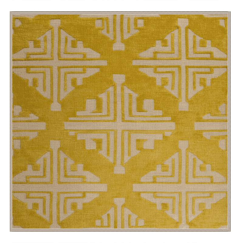Machine Washable Trellis Brown Area Rug, Square 3'