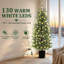 Sapin de Noël artificiel Norfolk Pine de 1,5 m, préilluminé avec 130 DEL et 8 modes d'éclairage, en polyéthylène doux au toucher, sans danger pour les familles et les animaux, avec pot noir stable pour la décoration intérieure et extérieure.-1121506025