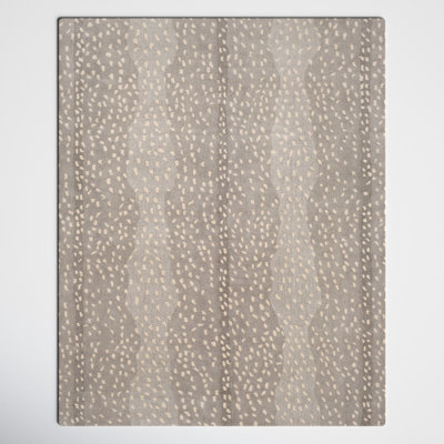 Rimma Animal Print Handmade Tufted Wool Light Gray/Taupe Area Rug