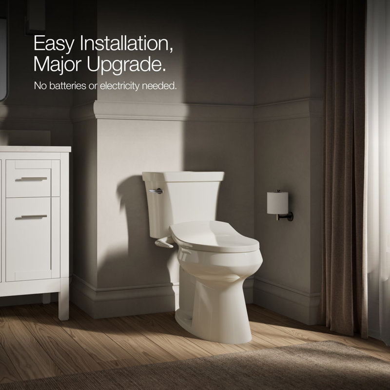 Puretide Toilet Elongated Bidet Seat, Biscuit