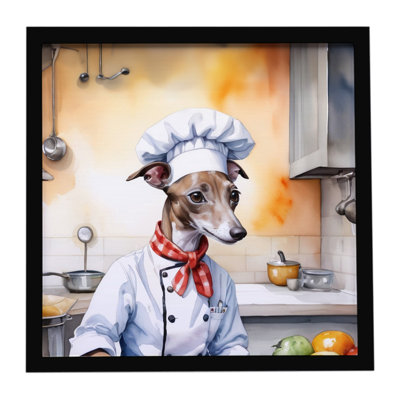 Italian Greyhound The Chef Framed Metal Print