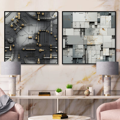 Rutledge - Abstract Shapes Square Collage Set Of 2