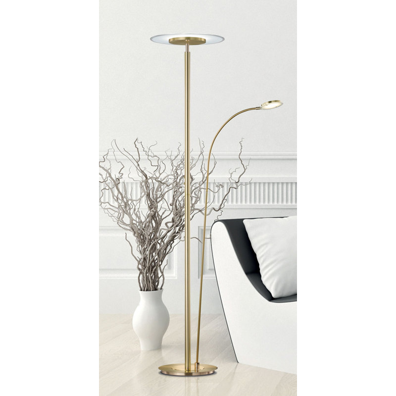 Ackermann 71'' LED Torchiere Floor Lamp, Satin Brass