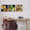  Ensemble de 3 reproductions d'art sur toile légumes et fromages par Graffi * Tee