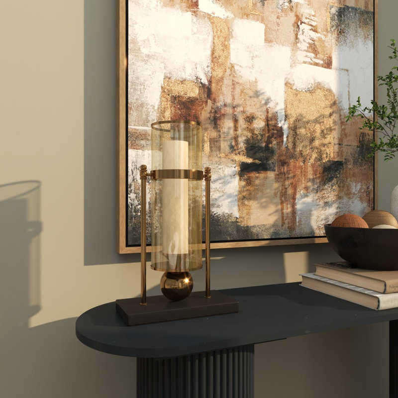 Modern Metal Abstract Candle Holder, 17.15" H x 10.30" W x 5.35" D