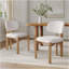 Ensemble de 2 chaises de salle à manger rembourrées beige avec cadre naturel scandinave-1643071391