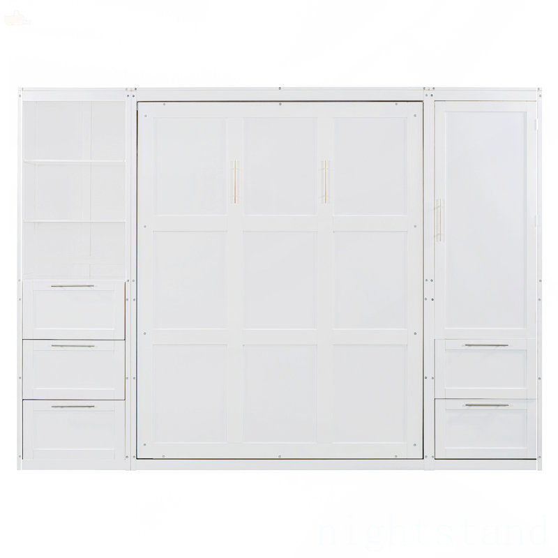 Grand lit escamotable mural avec placard