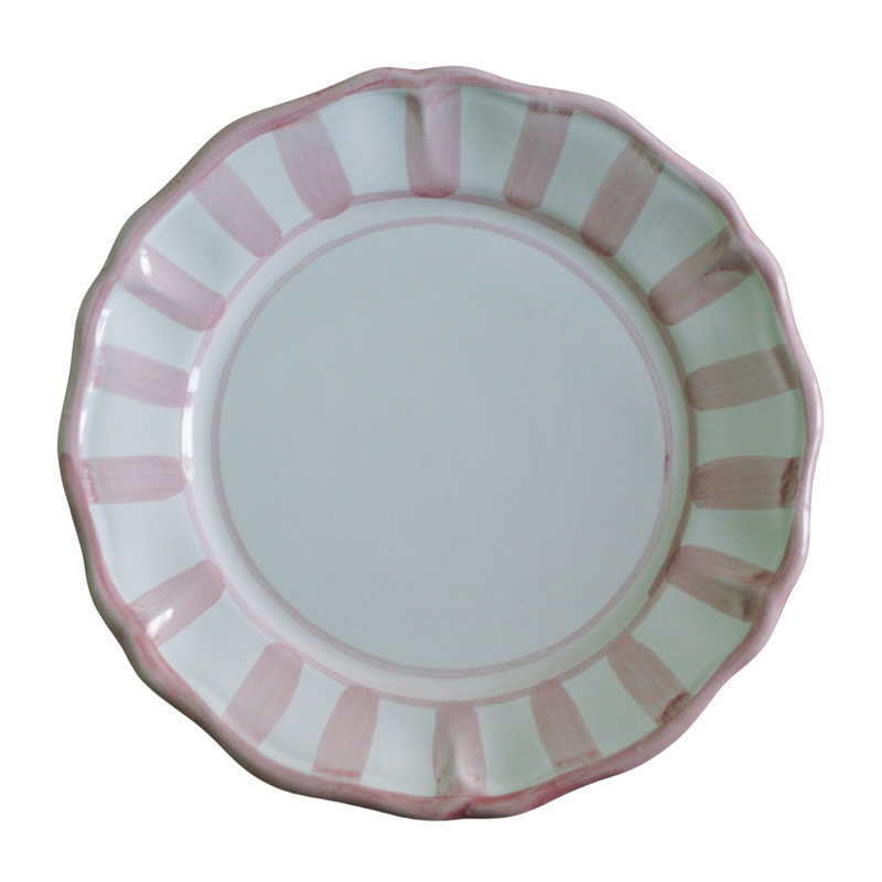 Rimini Dinner Plate, Pink/White