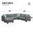 Sectional Sofa Couches, 7 Seats Modular Sectional Sofa With Ottoman L Shape Fabric Sofa Corner Couch Set With 3 Pillows-1882543488