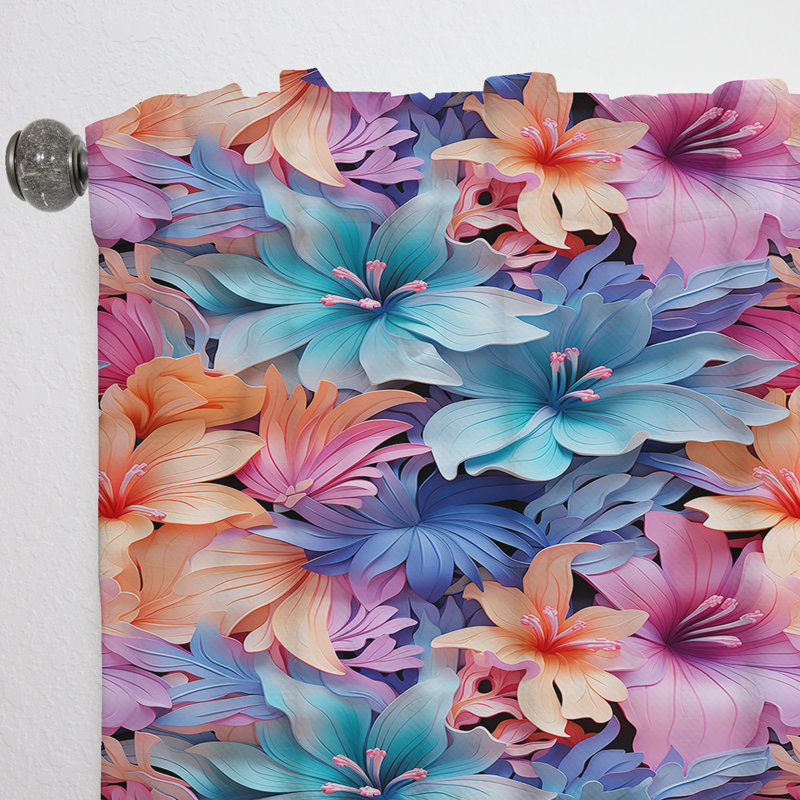 Tropical Dreamscape Iii - motif tropical - rideau en velours tropical - obscurcissant - 1 panneau, L 52 po x L 84 po