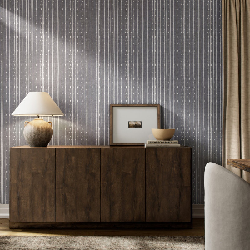 Papier peint Genevi par FH Art Studio, Gris anthracite