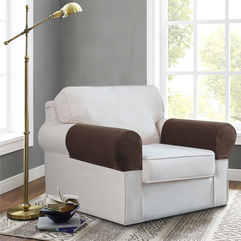 Box Cushion Sofa Slipcover, Dark Brown