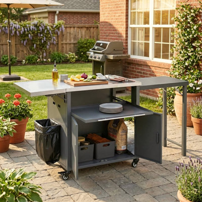 Chariot de barbecue pliable pour l'extérieur