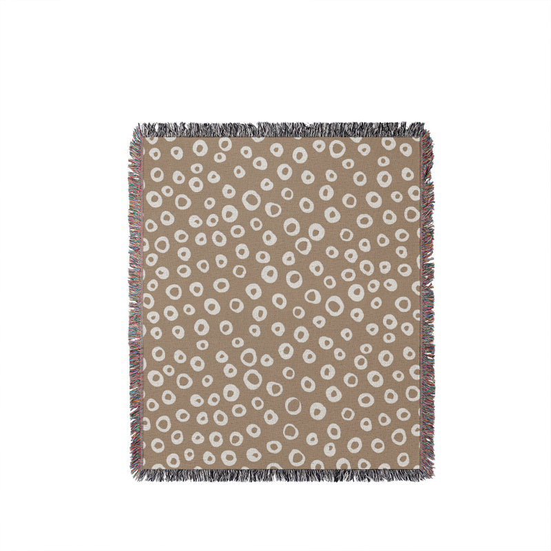 Jeté en coton Tanta, Beige, 60 x 60