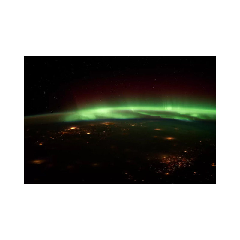 Aurora Borealis 1 Piece Wrapped Canvas Wall Art, 20.32 cm H x 30.48 cm W