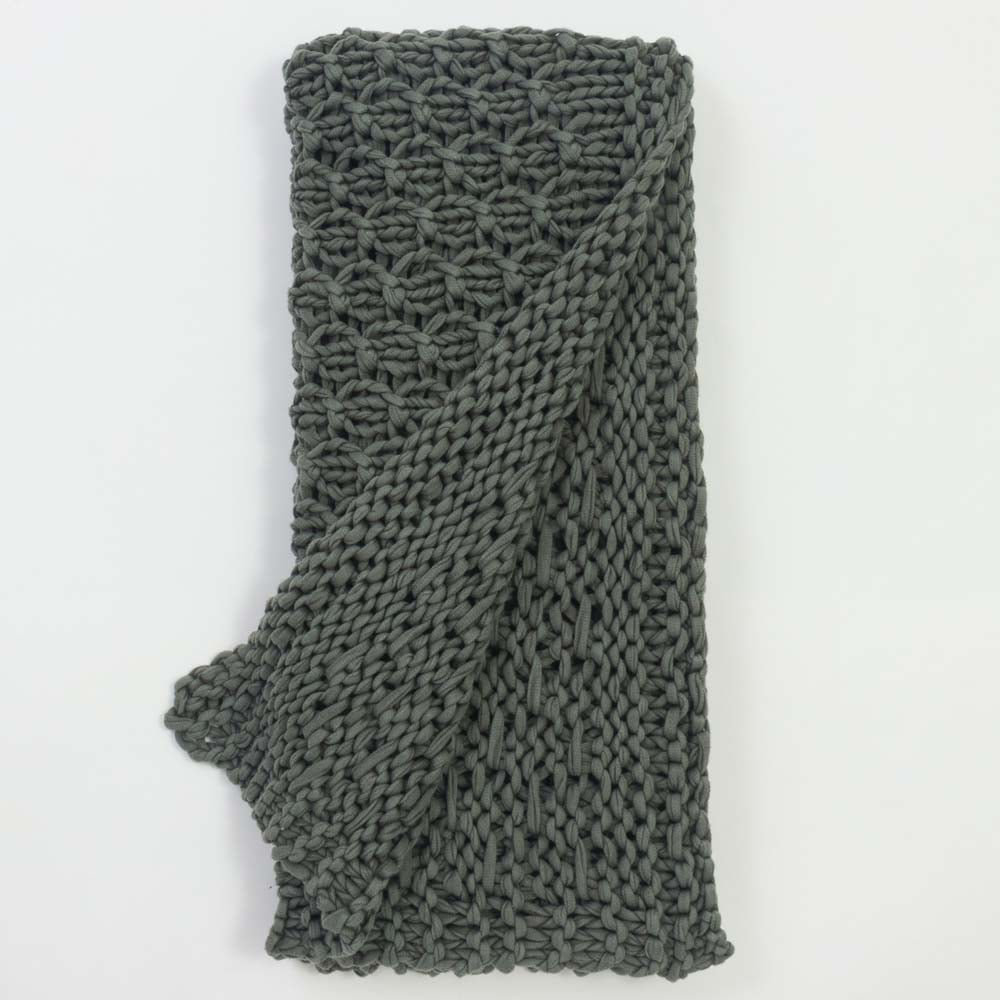 Bairdford Cotton Throw Blanket, Kale