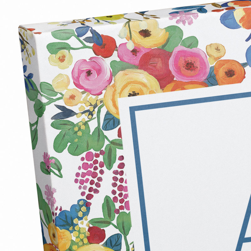 «Wildflower Monogram», art textuel sur toile tendue, A