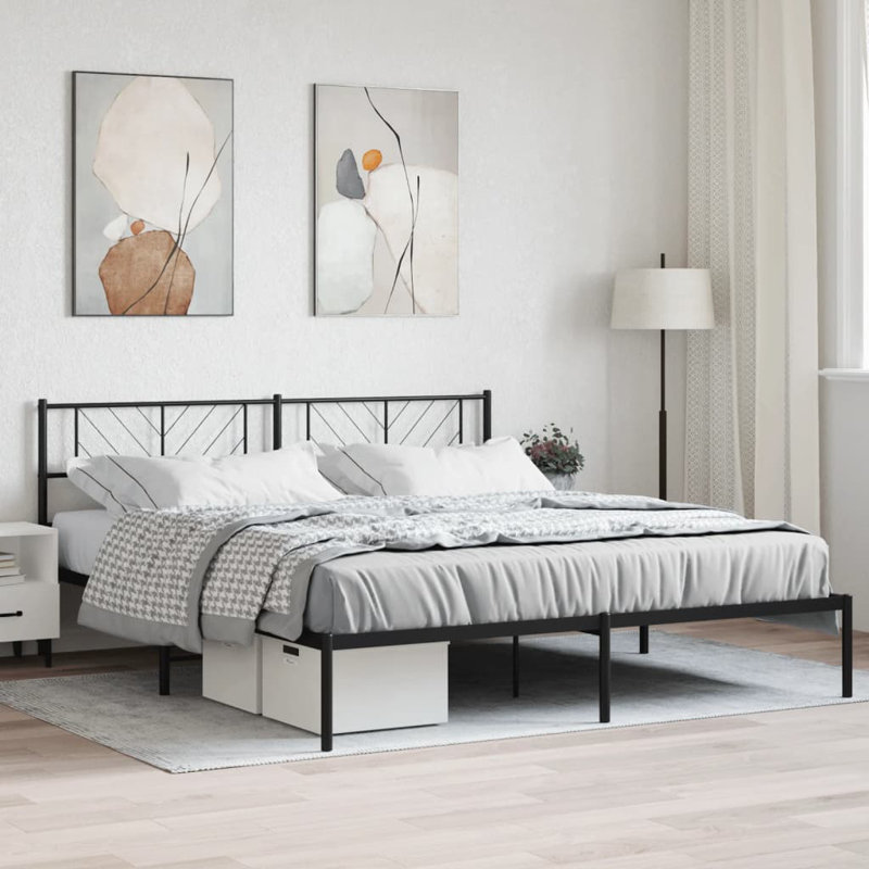 Nelvie Metal Bed, Super King (6'), Black