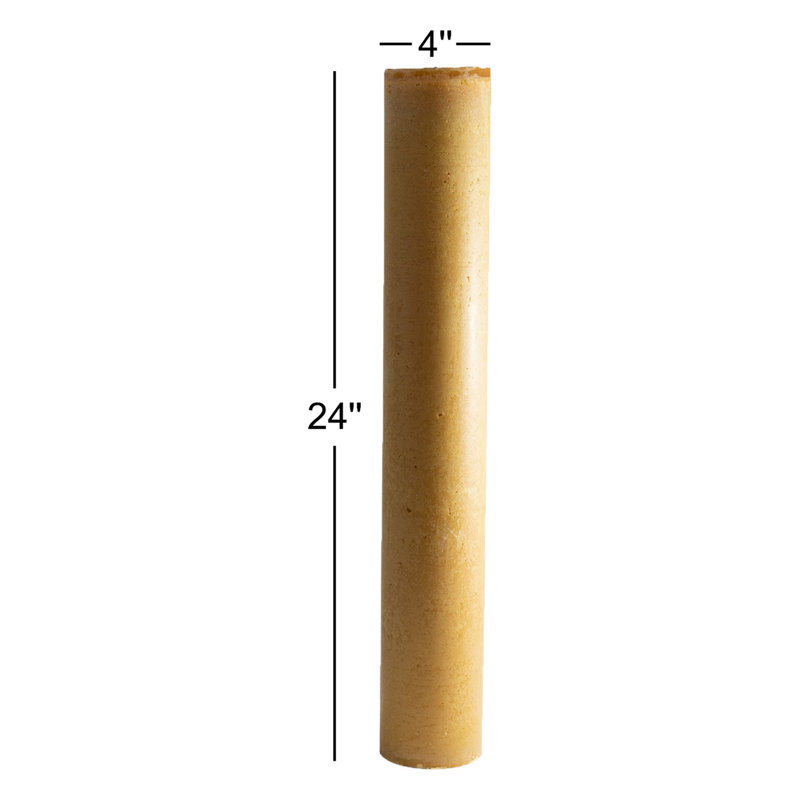 Bougie cylindrique sans parfum, H 24 po x l 4 po x P 4 po, Chamois