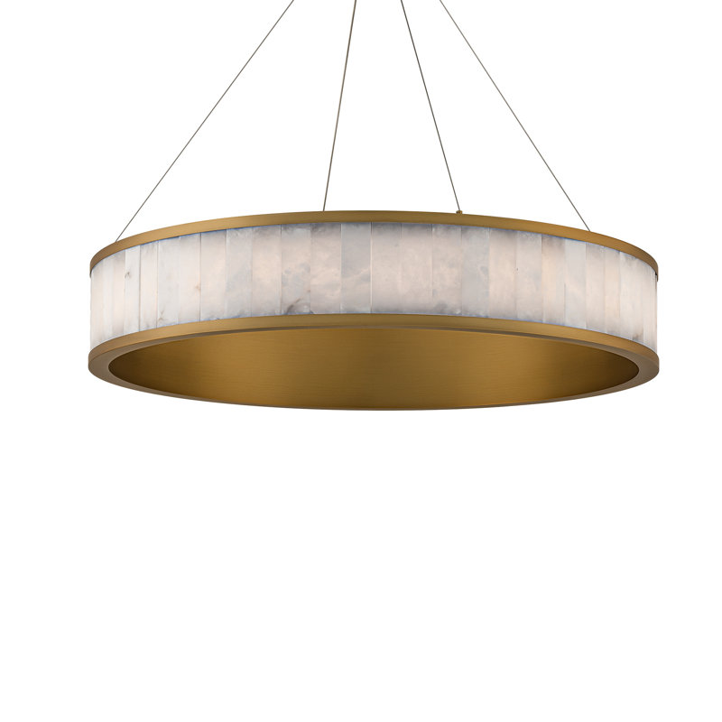Coliseo 1 - Light Single Drum LED Pendant, Aged Brass
