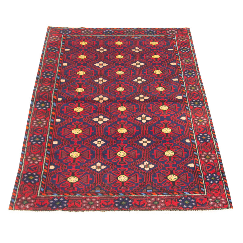 Tapis unique en laine noué à la main 3 pi 11 po x 6 pi 8 po nouvel âge Caprica