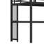 Lit mezzanine simple moderne avec rangement, design en métal noir pour maison familiale
