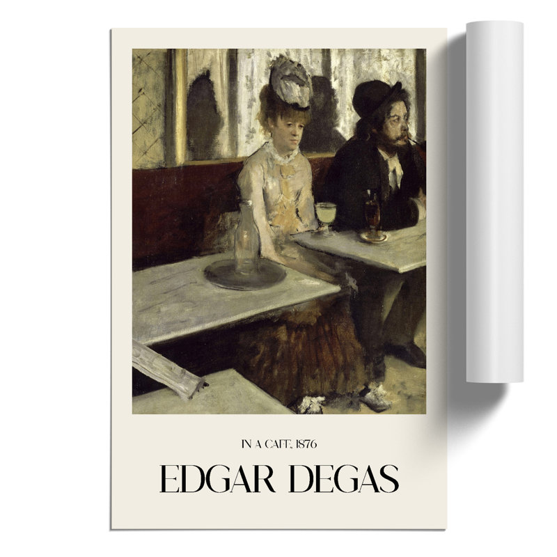 Absinthe Drinkers by Edgar Degas - No Frame Painting, 30cm H x 21cm W x 0.1cm D