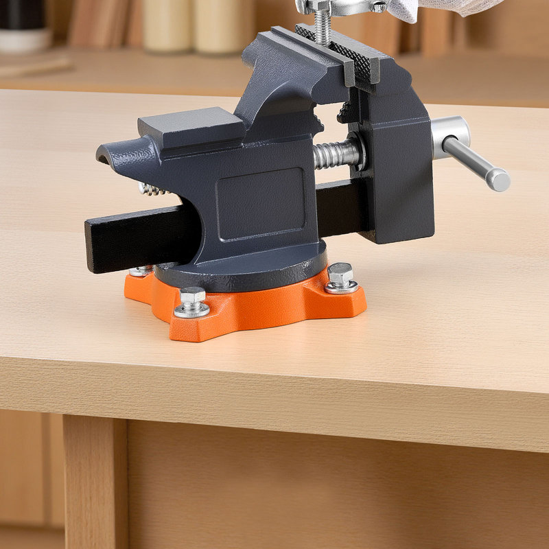 Étau d'établi, étau d'établi portatif de 4,5 po avec base pivotante à 270 °, pince de banc rotative à dégagement rapide, fabrication en fonte, pour le travail du bois, le travail des métaux, le perçage, le sciage, le conduit de coupe