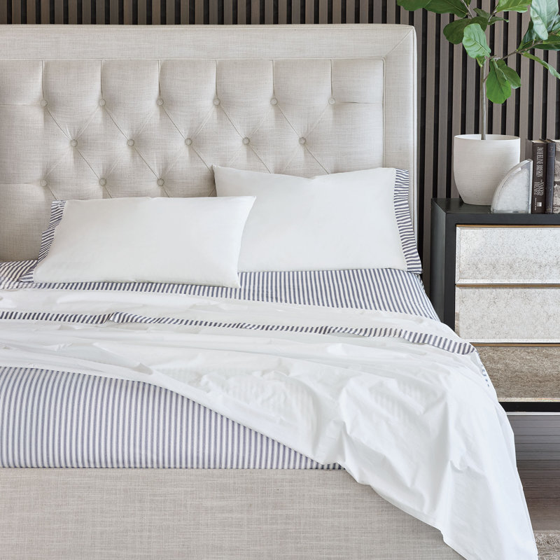 Blass Ticking Sheet Set, Cal.King Sheet Set with 2 Pillowcases, Navy