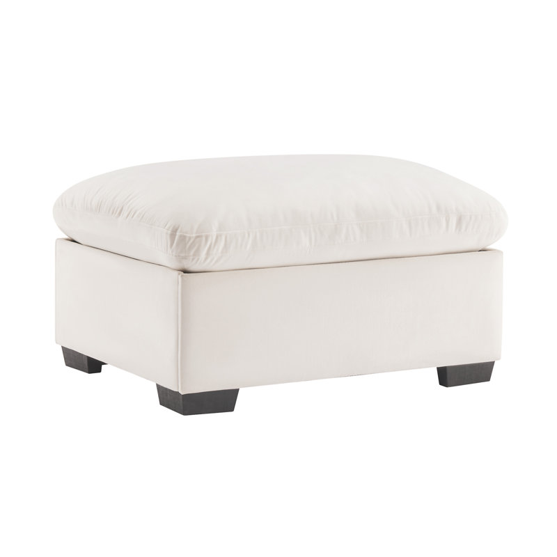 Repose-pieds Cloudies avec velours blanc, Blanc