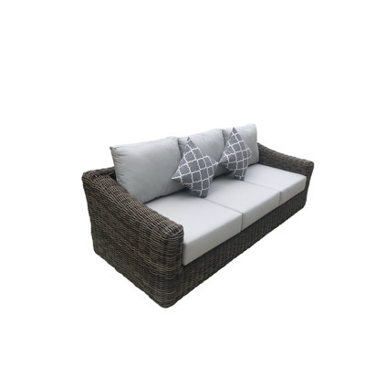 Canapé d'extérieur rectangulaire avec coussins de 92,1 po de largeur Carmia