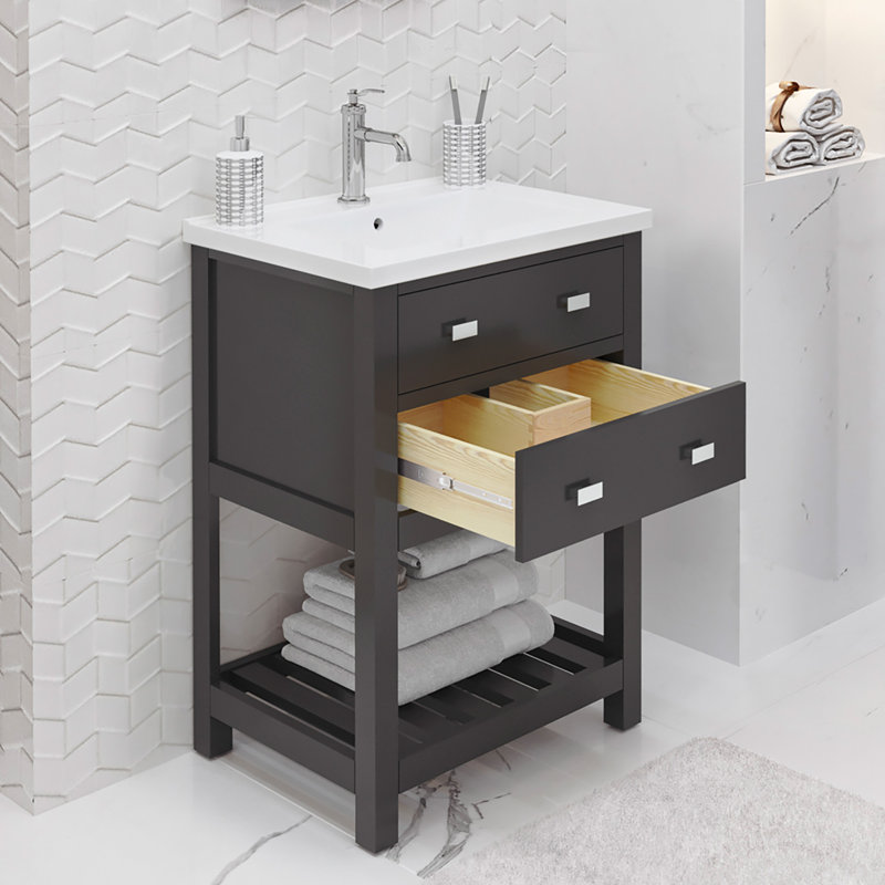 Caitlyn Modern 24" Single Bathroom Vanity Set, Gray