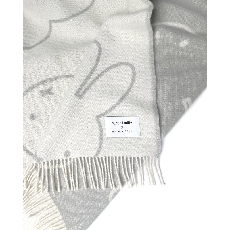 Throw Blanket, White/Gray