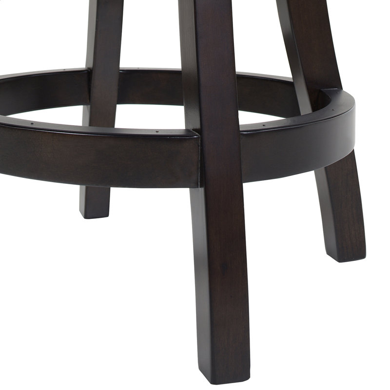 Tabouret de bar et de comptoir Meola, Tabouret de comptoir (hauteur de siège de 27 po), Similicuir noir brun rétro