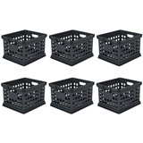 Sterilite Stackable Plastic Storage Open Crate Bin Organizer Box, White