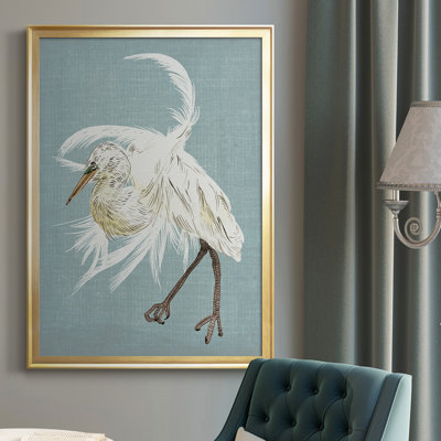 Heron Plumage IV, toile encadrée de qualité supérieure - prête à être accrochée