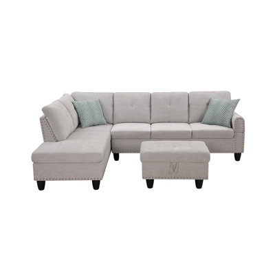 Canapé modulaire avec coussins décoratifs gris clair