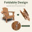 Chaise Adirondack pliante en plastique HDPE résistant aux intempéries et en teck, avec porte-gobelet pour patio et jardin (lot de 8)-1185128990-1177021018