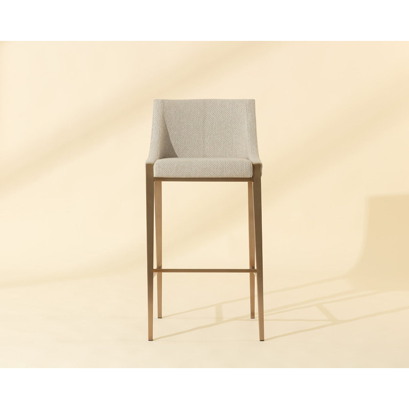 Dionne Upholstered Stool with Metal Frame, Cream