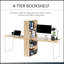Bureau d'ordinateur à double poste de travail avec tablettes de rangement, conception ergonomique pour une productivité accrue et une économie d'espace