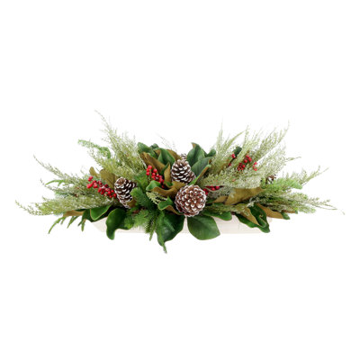 Leeton Magnolia and Berry Faux Floral in Box