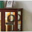 Armoire avec éclairage intégré, tablettes réglables, panneau arrière en miroir et portes en verre trempé (couleur cerisier, 3 couches).