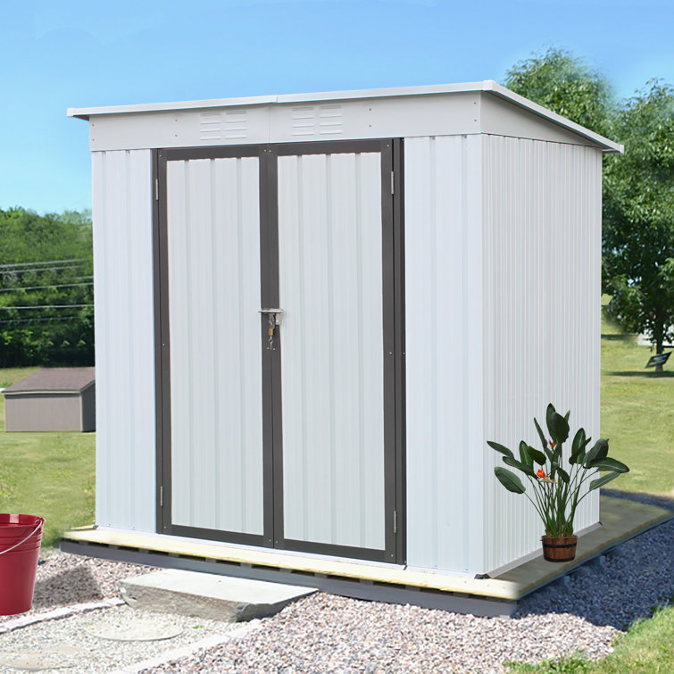 Outdoor 8 ft. W x 6 ft. D Metal Storage Shed